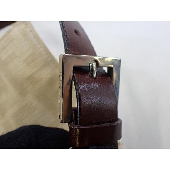 Fendi Zucca Baguette Bag White Silver Vintage Shoulder Purse FF Logo w/dustbag - Picture 12 of 16